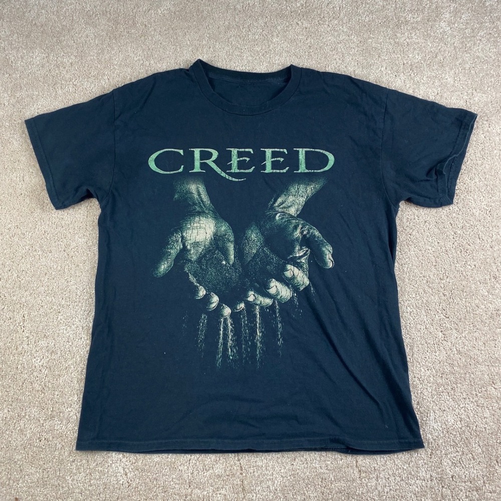 Creed Band T-Shirt Mens Large Black Graphic Rock Music Tee Short Sleeve